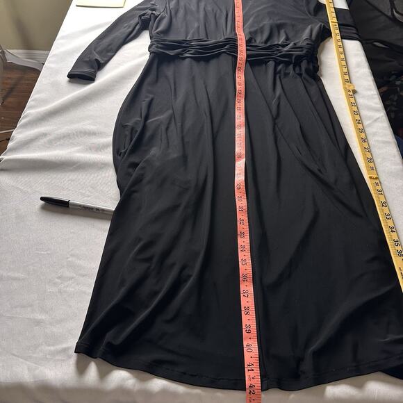 Jones of New York Dress Black Women 14 knee length ruched - Picture 6 of 14